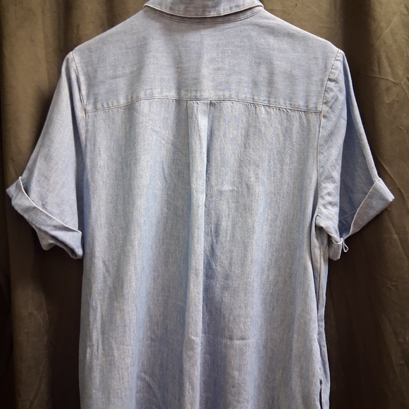 Old Navy Women's Blue Casual Button Down Dress - Picture 4 of 5